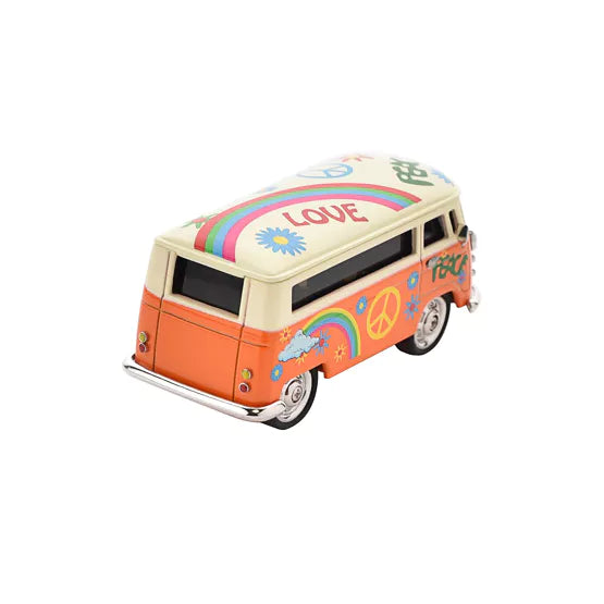 WM.Widdop Camper Van Miniature Clock Orange *NEW* - timeframedclocks