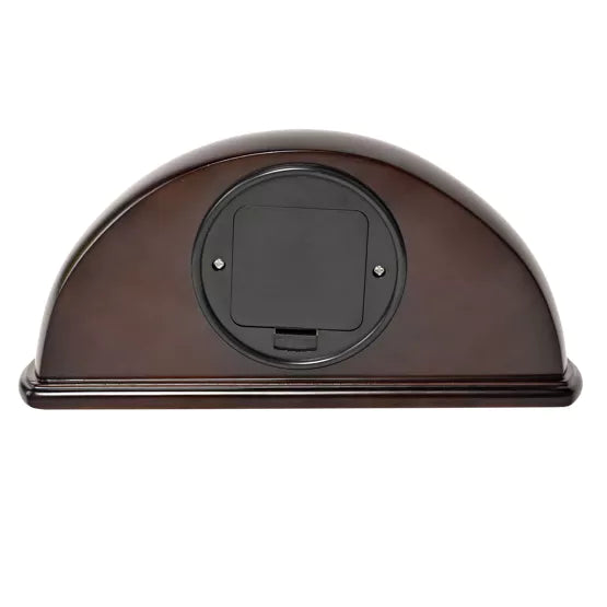 WM.Widdop. Dark Walnut Finish Half Moon Shape Mantel Clock *NEW* - timeframedclocks