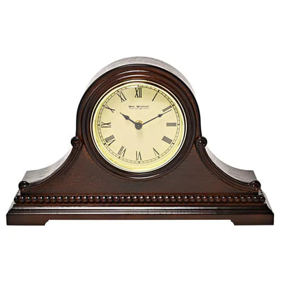 WM.Widdop. Dark Walnut Finish Napoleon Mantel Clock *NEW* - timeframedclocks