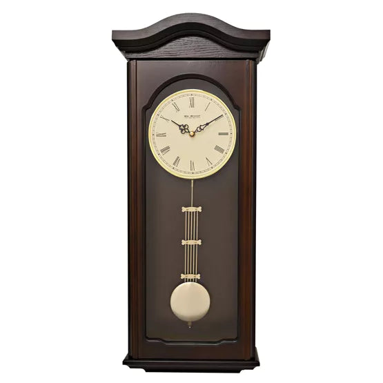 WM.Widdop. Dark Walnut Finish Traditional Pendulum Wall Clock *NEW* - timeframedclocks