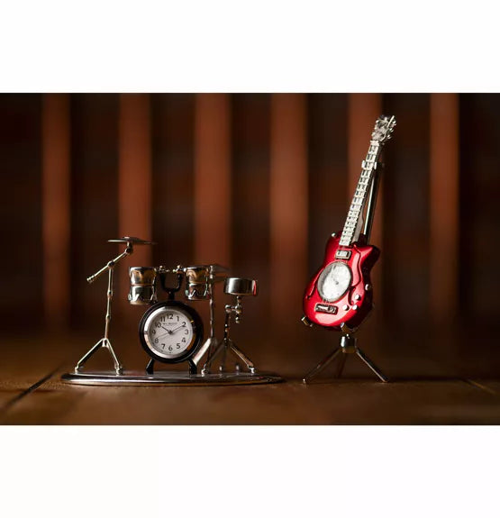 WM.Widdop Drum kit Miniature Clock *NEW* - timeframedclocks