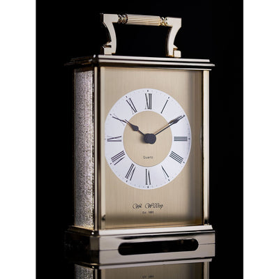 WM.Widdop. Gilt Carriage Clock *NEW* - timeframedclocks