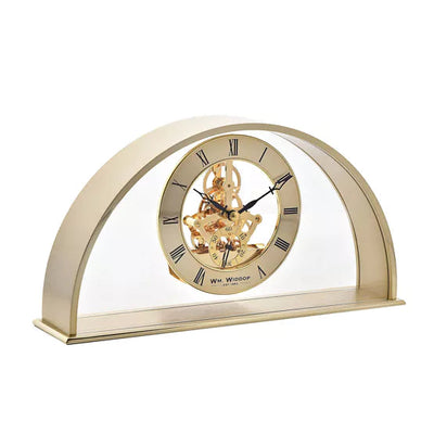WM.Widdop. Gold Arch Skeleton Mantel Clock *NEW* - timeframedclocks