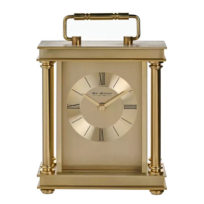 WM.Widdop. Gold Carriage Clock With Pillars *NEW* - timeframedclocks