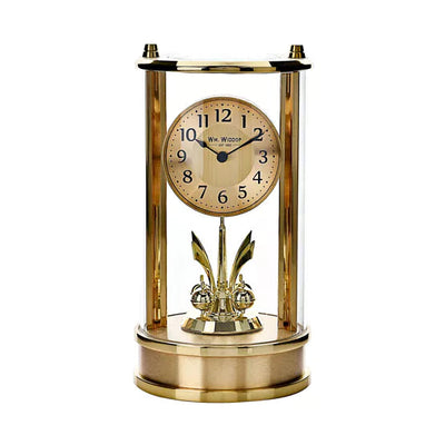 WM.Widdop. Gold Cylinder Mantel Clock *NEW AWAITING STOCK* - timeframedclocks