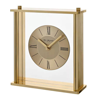 WM.Widdop. Gold Square Mantel Clock *NEW* - timeframedclocks