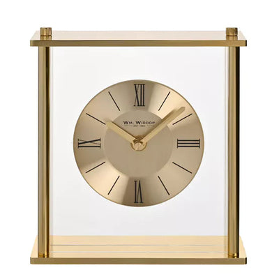 WM.Widdop. Gold Square Mantel Clock *NEW* - timeframedclocks