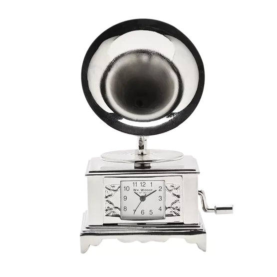 WM.Widdop Gramophone Miniature Clock *NEW* - timeframedclocks