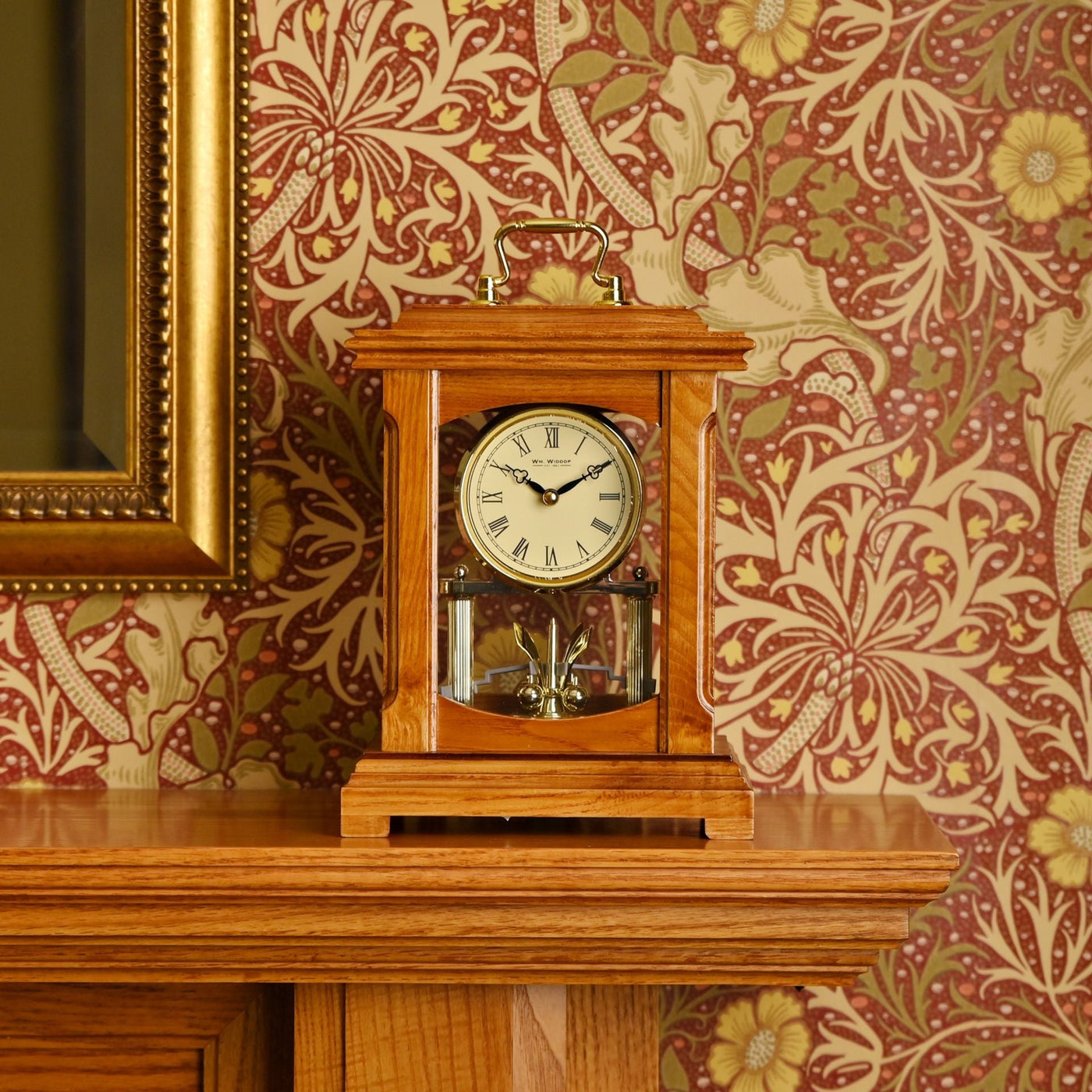 WM.Widdop. Lantern Style Wooden Mantel Clock *NEW* - timeframedclocks
