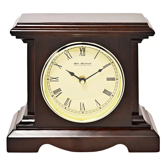 WM.Widdop. Mantel Clock Dark Walnut *NEW* - timeframedclocks