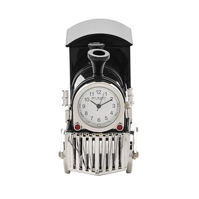WM.Widdop ® Black Steam Train Miniature Clock *NEW* - timeframedclocks
