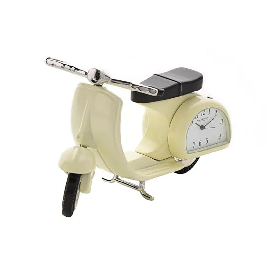 WM.Widdop ® Cream Vespa Miniature Clock - timeframedclocks