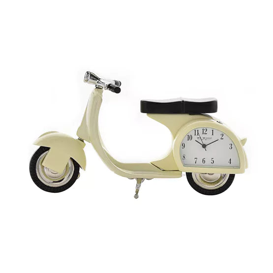 WM.Widdop ® Cream Vespa Miniature Clock - timeframedclocks