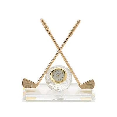 WM.Widdop ® Crossed Golf Clubs Miniature Clock *NEW* - timeframedclocks