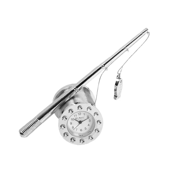 WM.Widdop ® Fishing Pole Miniature Clock - timeframedclocks