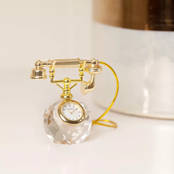 WM.Widdop ® Glass Telephone Miniature Clock *NEW* - timeframedclocks