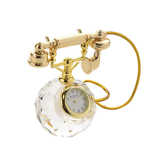 WM.Widdop ® Glass Telephone Miniature Clock *NEW* - timeframedclocks