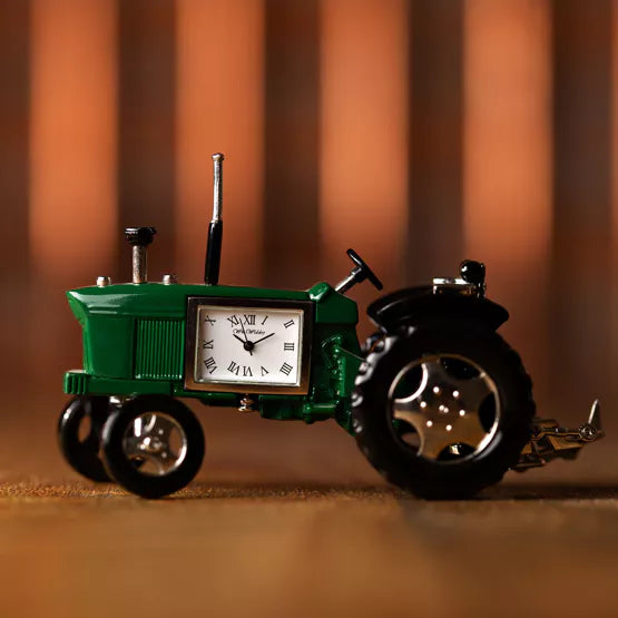 WM.Widdop ® Green Tractor Miniature Clock - timeframedclocks