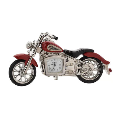 WM.Widdop ® Red Indian Motorbike Miniature Clock *NEW* - timeframedclocks