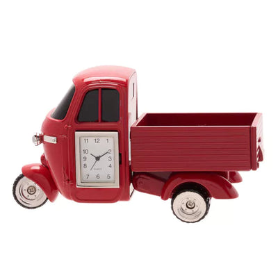 WM.Widdop ® Three Wheel Red Truck Miniature Clock - timeframedclocks