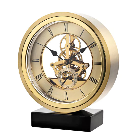 WM.Widdop. Round Skeleton Base Mantel Clock *NEW* - timeframedclocks