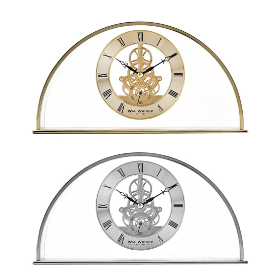 WM.Widdop. Silver Arch Skeleton Mantel Clock *NEW* - timeframedclocks