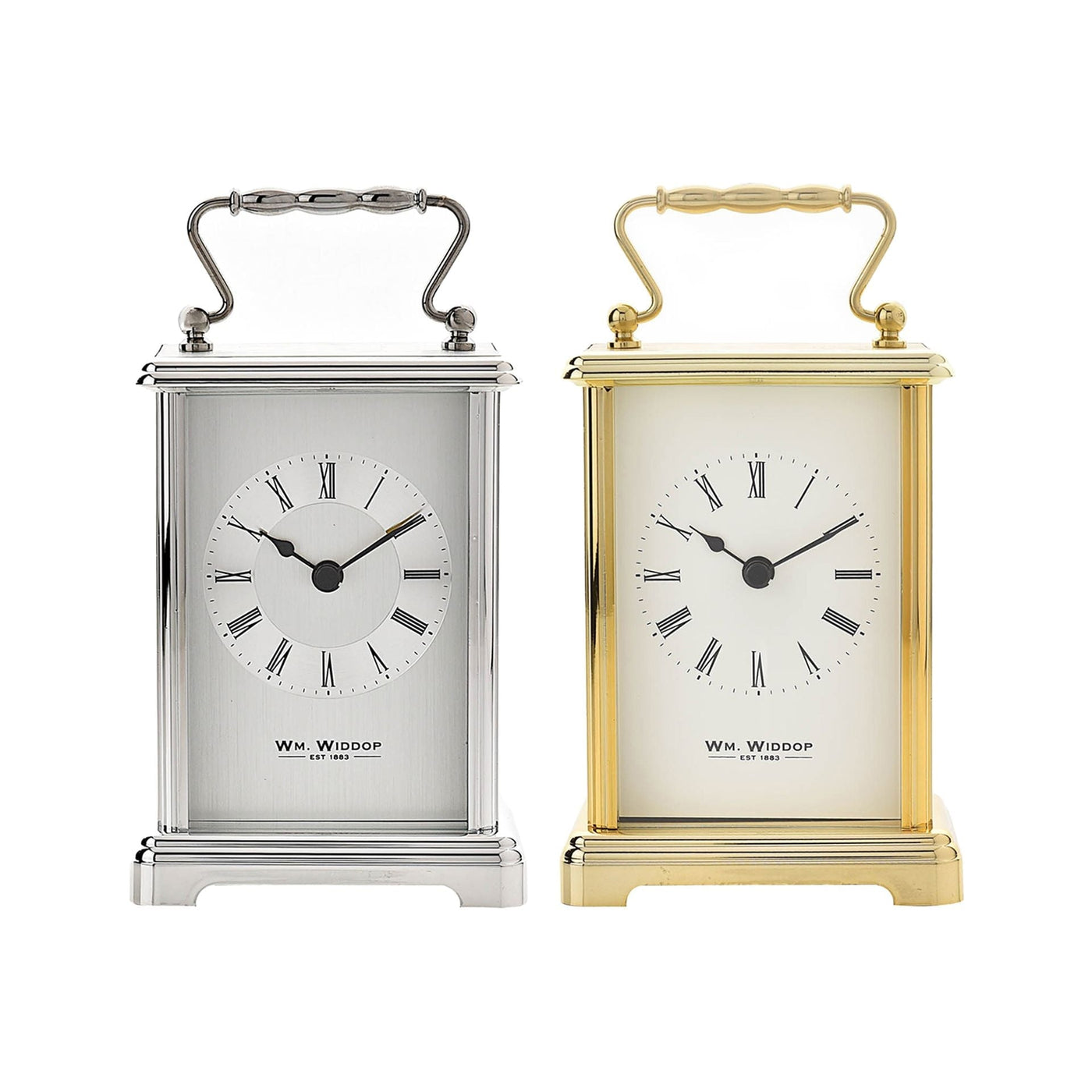WM.Widdop. Silver Carriage Clock *NEW* - timeframedclocks