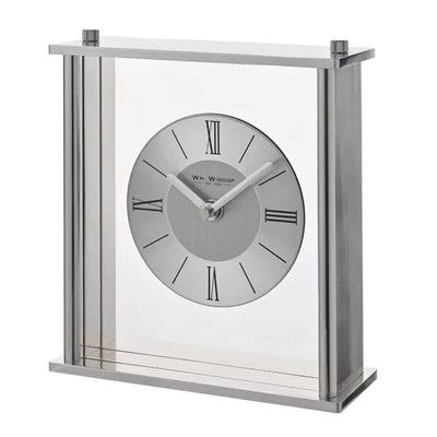 WM.Widdop. Silver Square Mantel Clock *NEW* - timeframedclocks