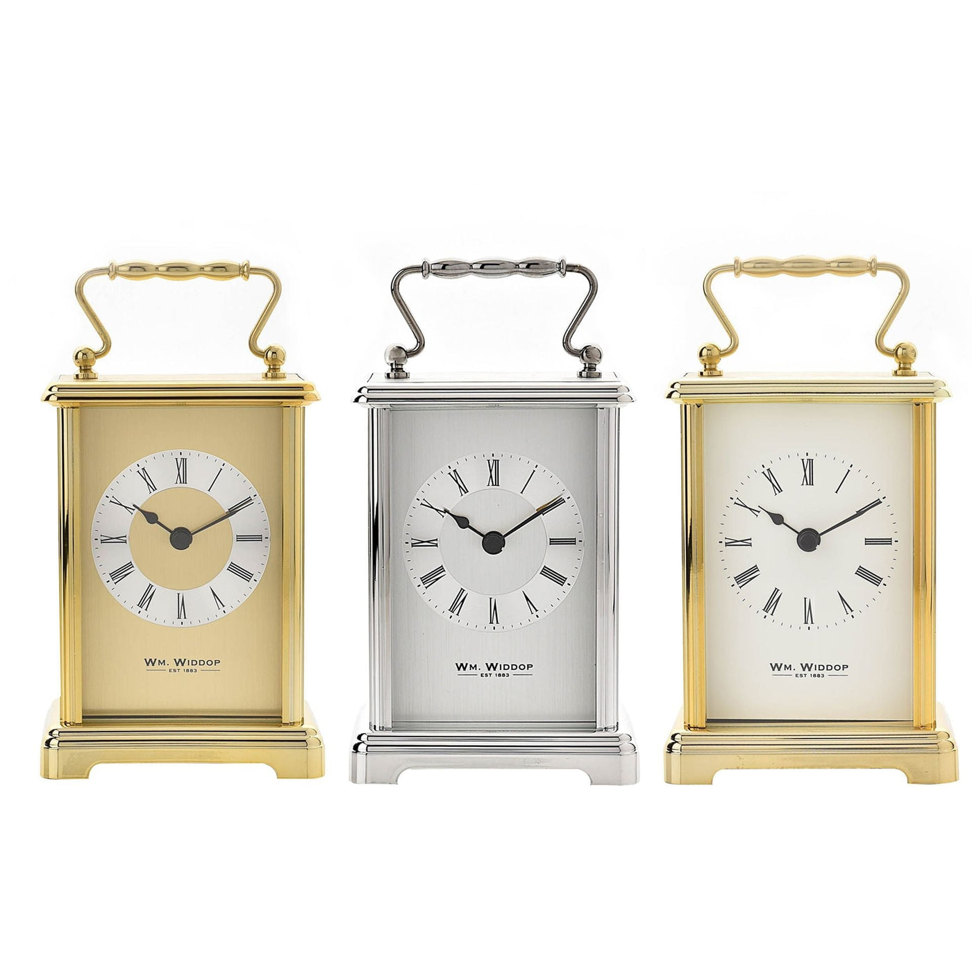 WM.Widdop. Two Tone Gilt Carriage Clock *NEW AWAITING STOCK* - timeframedclocks