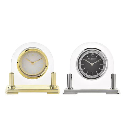 WM.Widdop. Two Tone Gold Glass Mantel Clock *NEW* - timeframedclocks