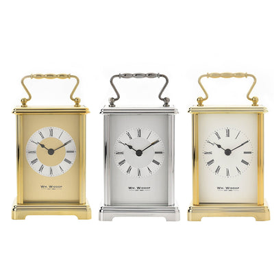 WM.Widdop. Two Tone Silver Gilt Carriage Clock *NEW* - timeframedclocks