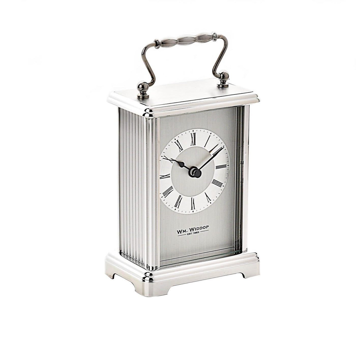 WM.Widdop. Two Tone Silver Gilt Carriage Clock *NEW* - timeframedclocks