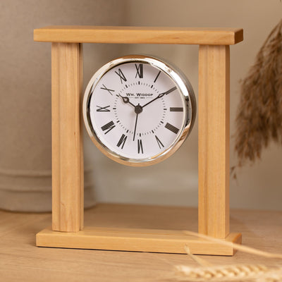 WM.Widdop. Wood & Glass Mantel Clock *NEW* - timeframedclocks