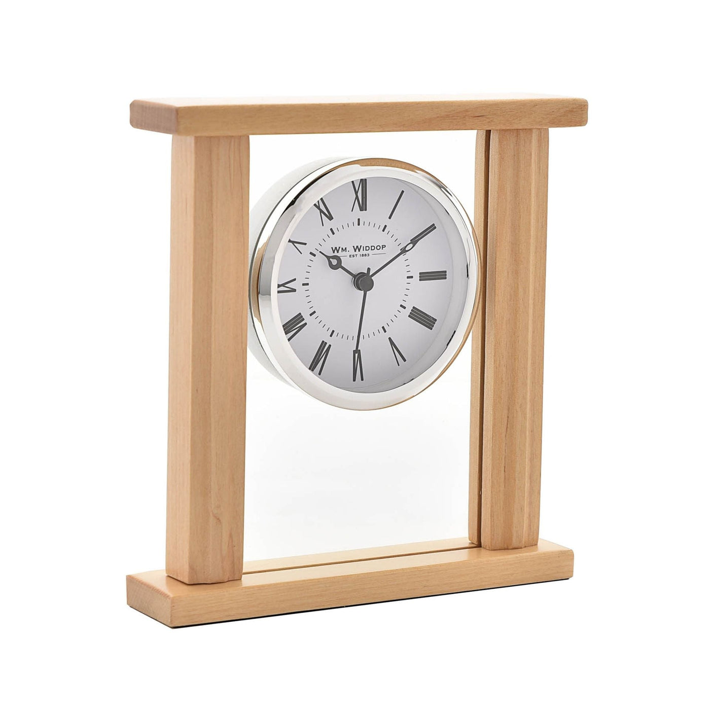 WM.Widdop. Wood & Glass Mantel Clock *NEW* - timeframedclocks