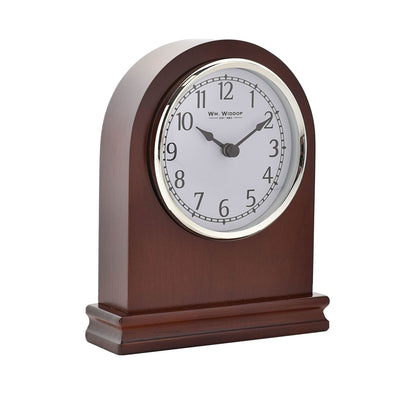 WM.Widdop. Wooden Arched Mantel Clock Walnut *NEW* - timeframedclocks