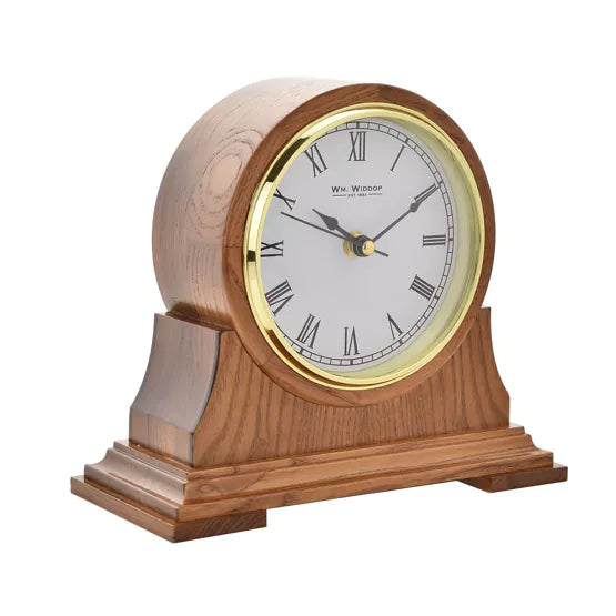WM.Widdop. Wooden Barrel Mantel Clock *NEW* - timeframedclocks