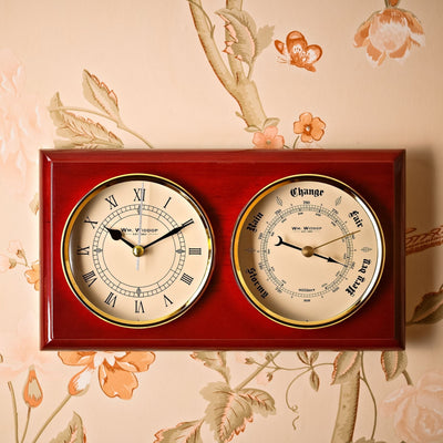 WM.Widdop Wooden Clock Barometer *STOCK DUE MARCH* - timeframedclocks