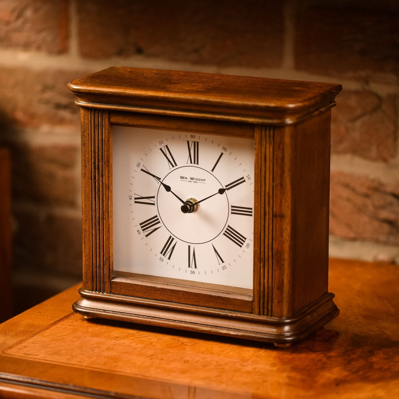 WM.Widdop. Wooden Square Mantel Clock *NEW* - timeframedclocks