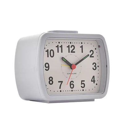 WM.Widdop® Bell Alarm Clock White Case - timeframedclocks