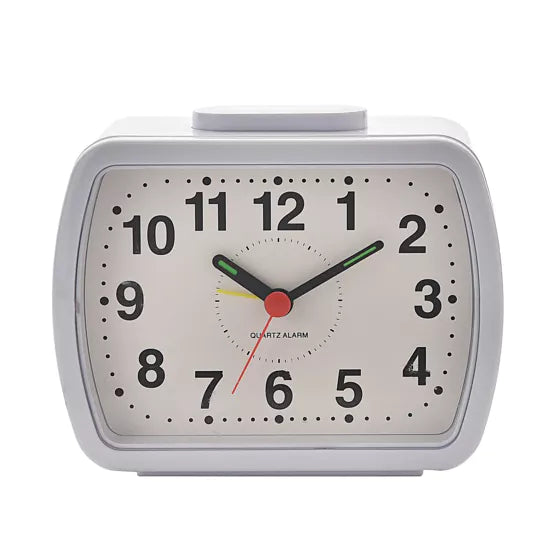 WM.Widdop® Bell Alarm Clock White Case - timeframedclocks