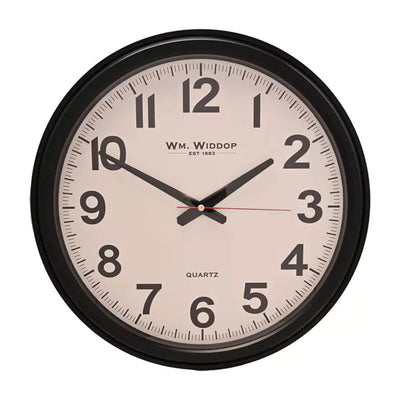 WM.Widdop® Office Style Wall Clock Black Case *NEW* - timeframedclocks