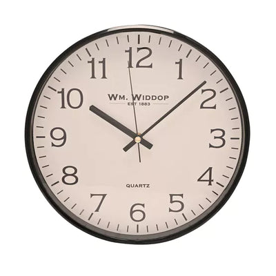 WM.Widdop® Slimline Wall Clock Black Case *NEW* - timeframedclocks