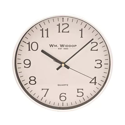 WM.Widdop® Slimline Wall Clock White Case *NEW* - timeframedclocks