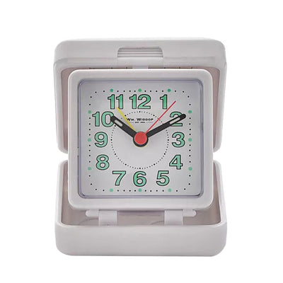 WM.Widdop® Travel Alarm Clock White Case - timeframedclocks