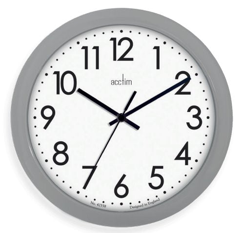 Acctim Abingdon Wall Clock Grey *NEW* - timeframedclocks