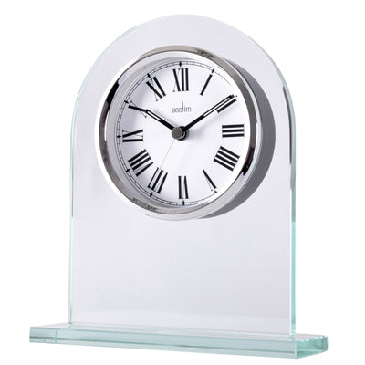 Acctim Adelaide Arched Mantel Clock Glass Silver - timeframedclocks