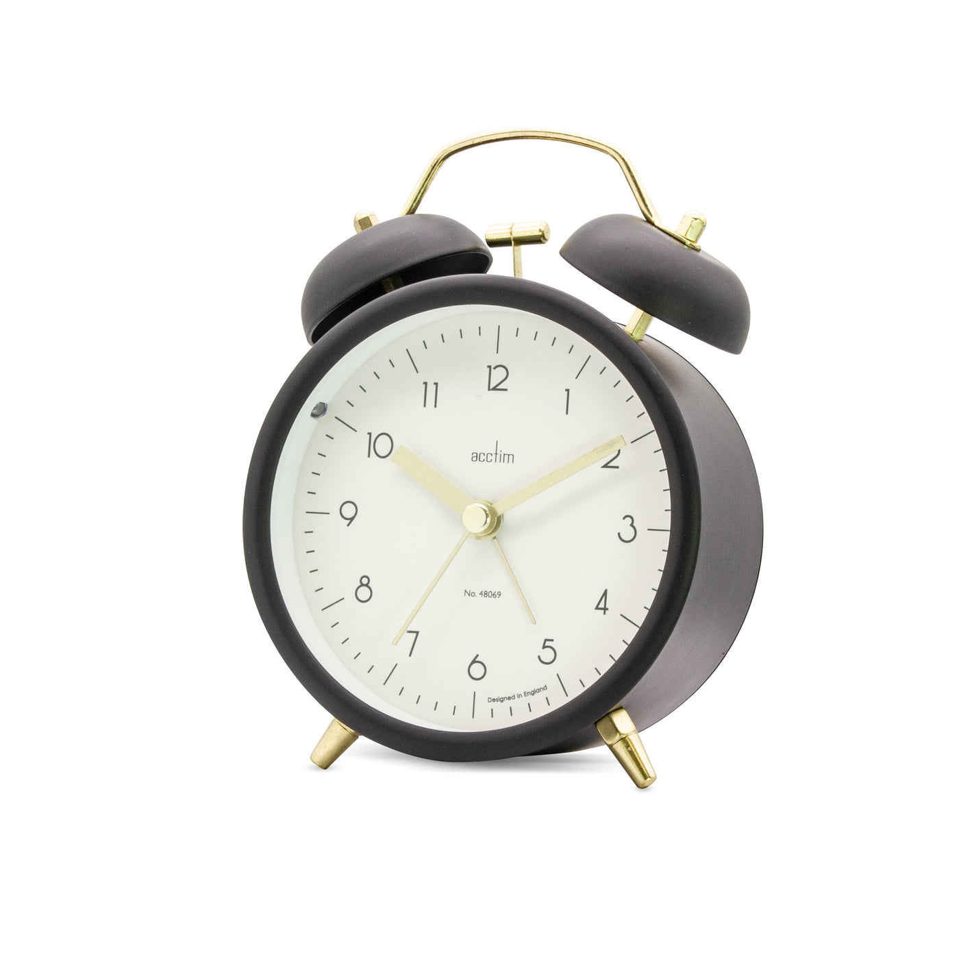 Acctim Aksel Twin Bell Alarm Clock Black - timeframedclocks