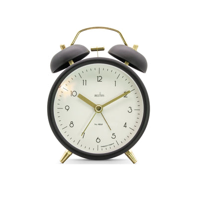Acctim Aksel Twin Bell Alarm Clock Black - timeframedclocks