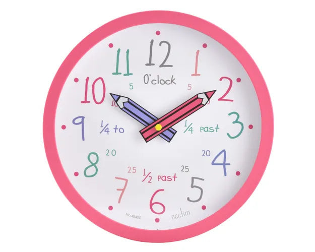 Acctim Alma Children's Wall Clock Pink - timeframedclocks
