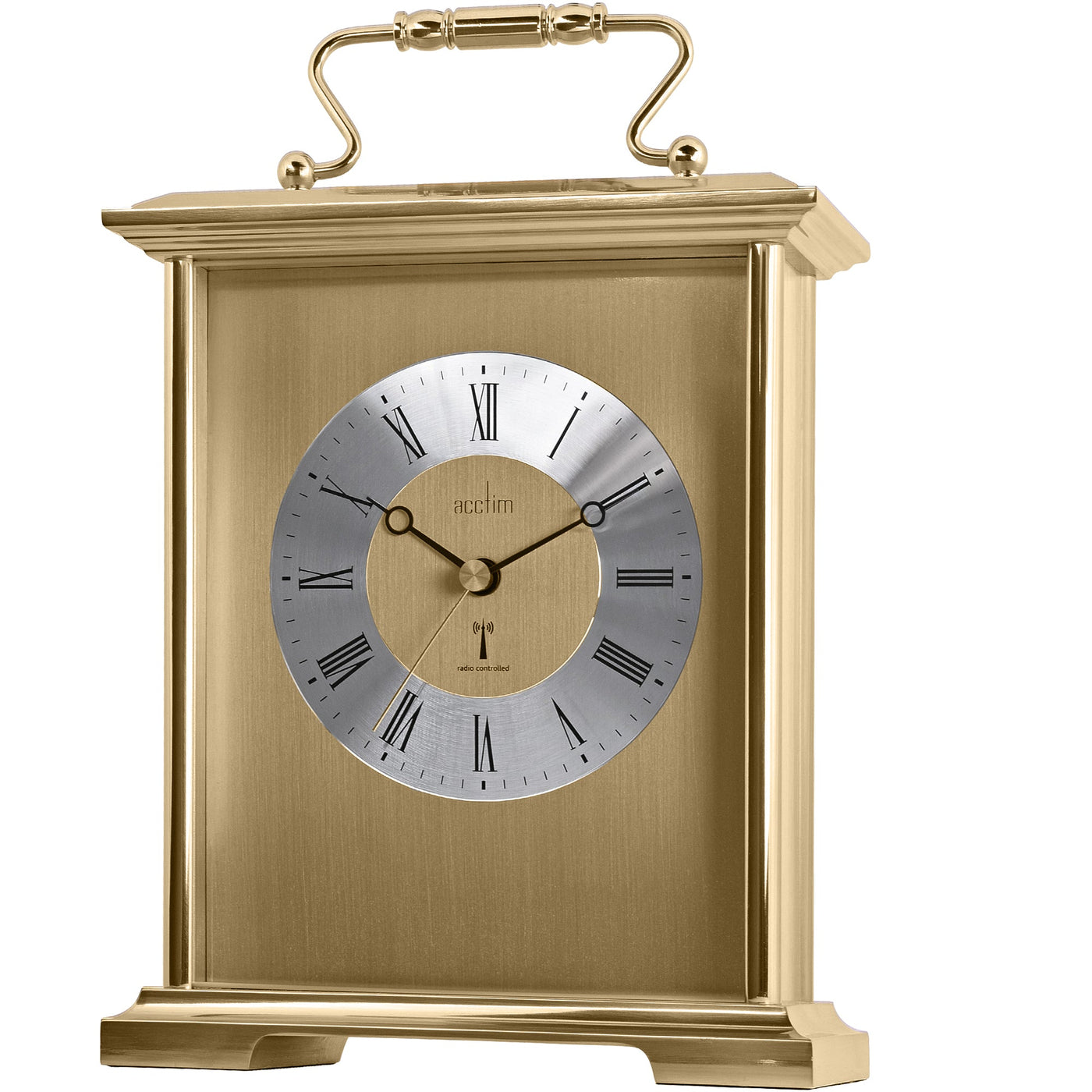 Acctim Althorp Radio Controlled Mantel Table Clock Gold - timeframedclocks